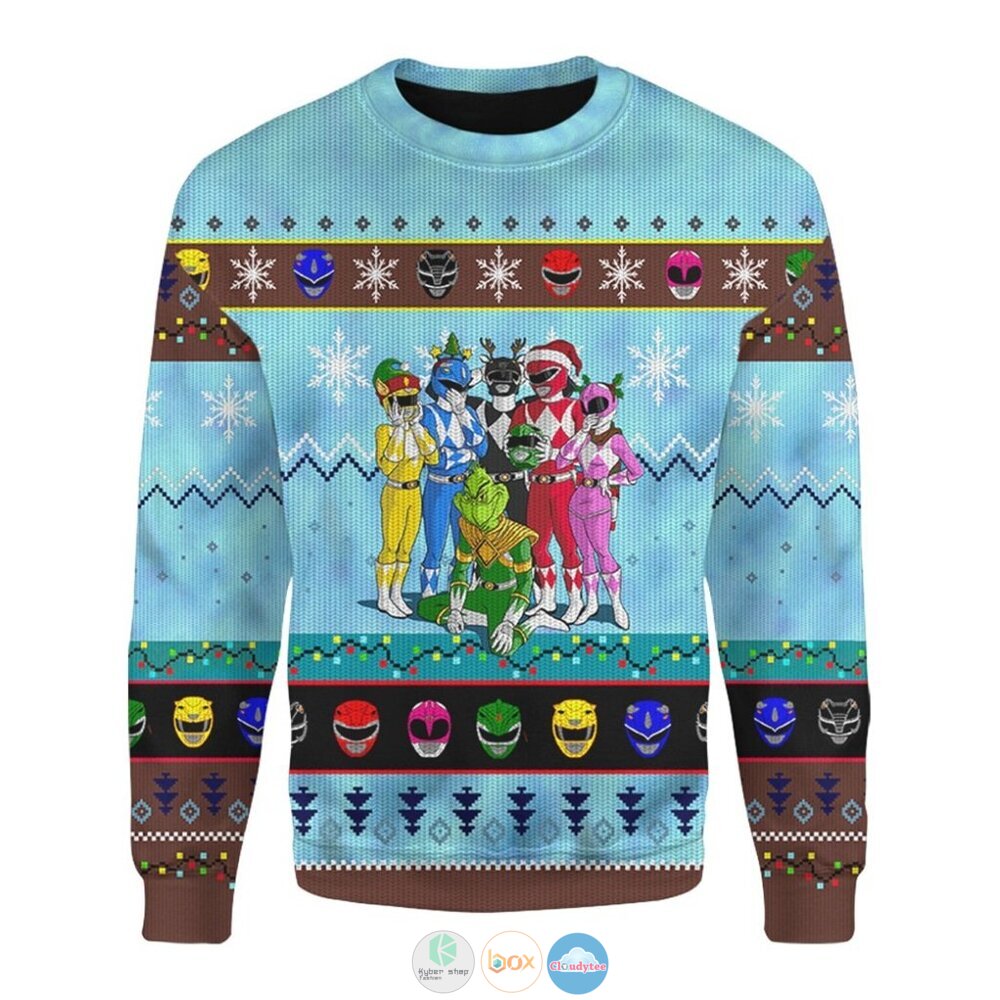 Mighty Morphin Power Rangers G-Ranger Ugly Christmas Sweater 5 Mighty Morphin Power Rangers G Ranger Christmas Sweater 1 2 3 4