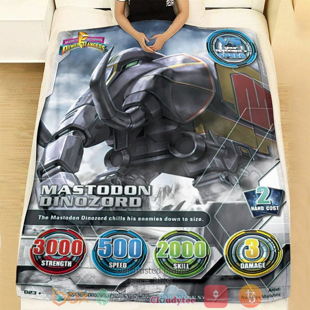 BEST Mighty Morphin Power Rangers Mastodon Dinozord Soft Blanket 2 Mighty Morphin Power Rangers Mastodon Dinozord Custom Soft Blanket 1