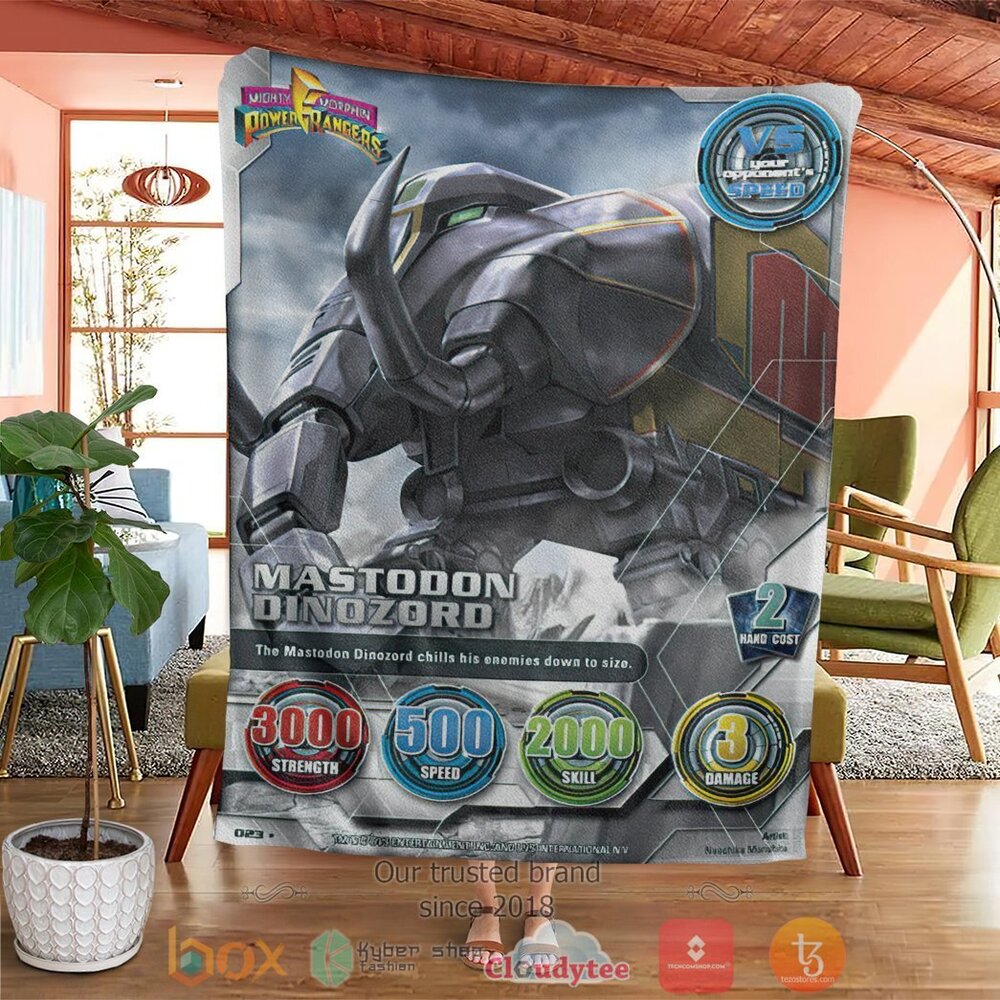 BEST Mighty Morphin Power Rangers Mastodon Dinozord Soft Blanket 4 Mighty Morphin Power Rangers Mastodon Dinozord Custom Soft Blanket 1 2 3
