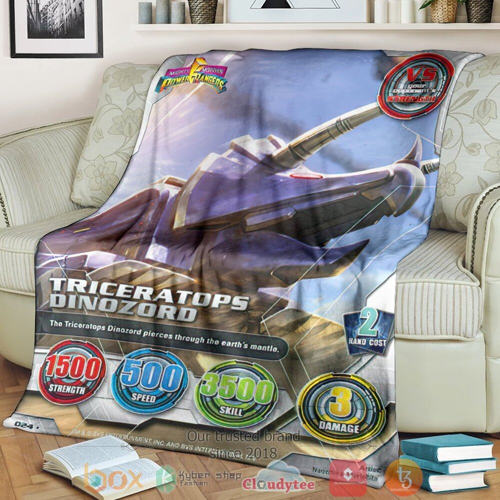 Mighty Morphin Power Rangers Triceratops Dinozord Custom Soft Blanket
