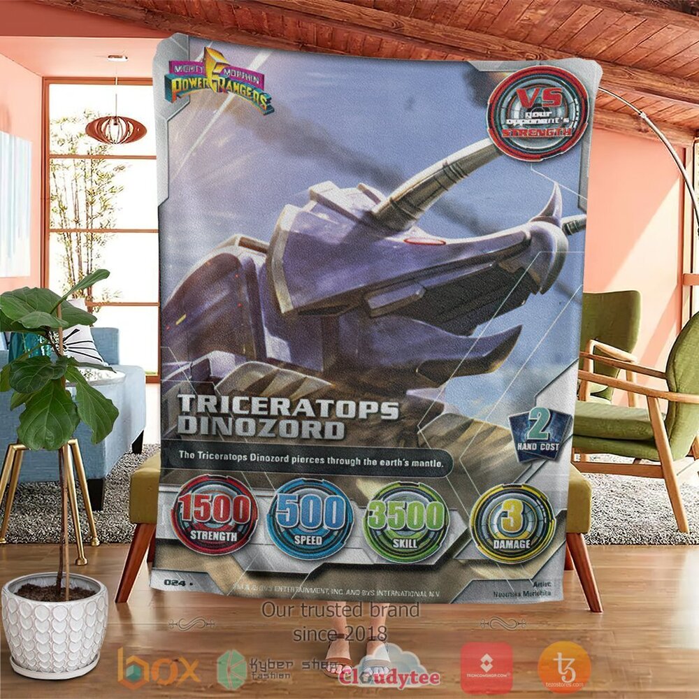 Mighty Morphin Power Rangers Triceratops Dinozord Custom Soft Blanket 1 2 3