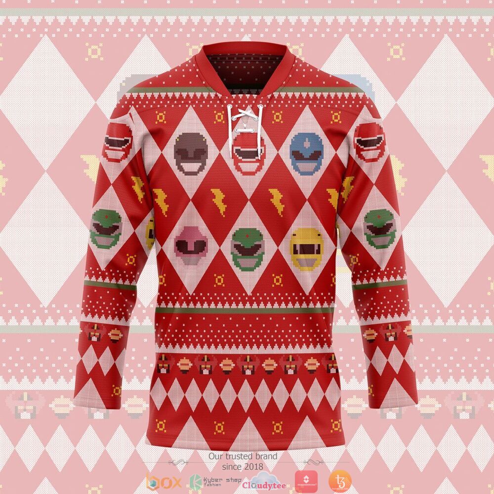 HOT Mighty Morphin Power Rangers hockey jersey 3 Mighty Morphin Power Rangers hockey jersey 1 2