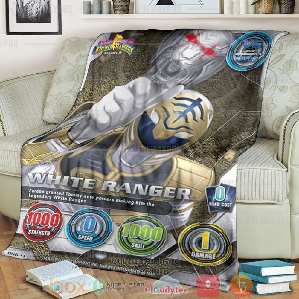Mighty Morphin White Power Ranger Custom Soft Blanket