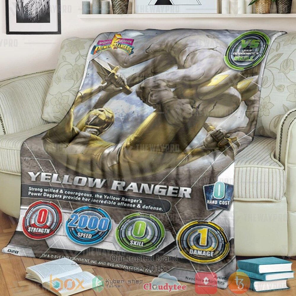 Mighty Morphin Yellow Power Ranger Custom Soft Blanket
