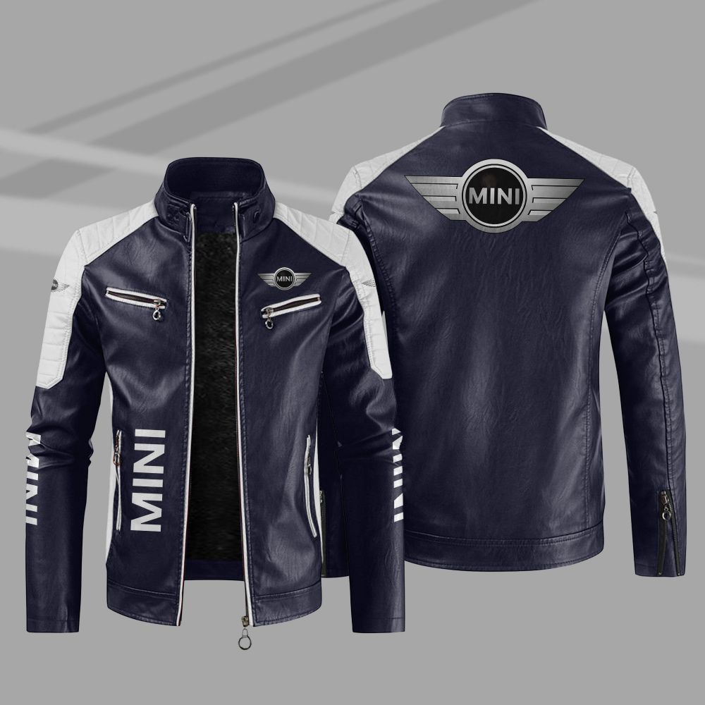 Mini Car Motor Block Leather Jacket 3 Mini Car Motor Block Leather Jacket 1 2