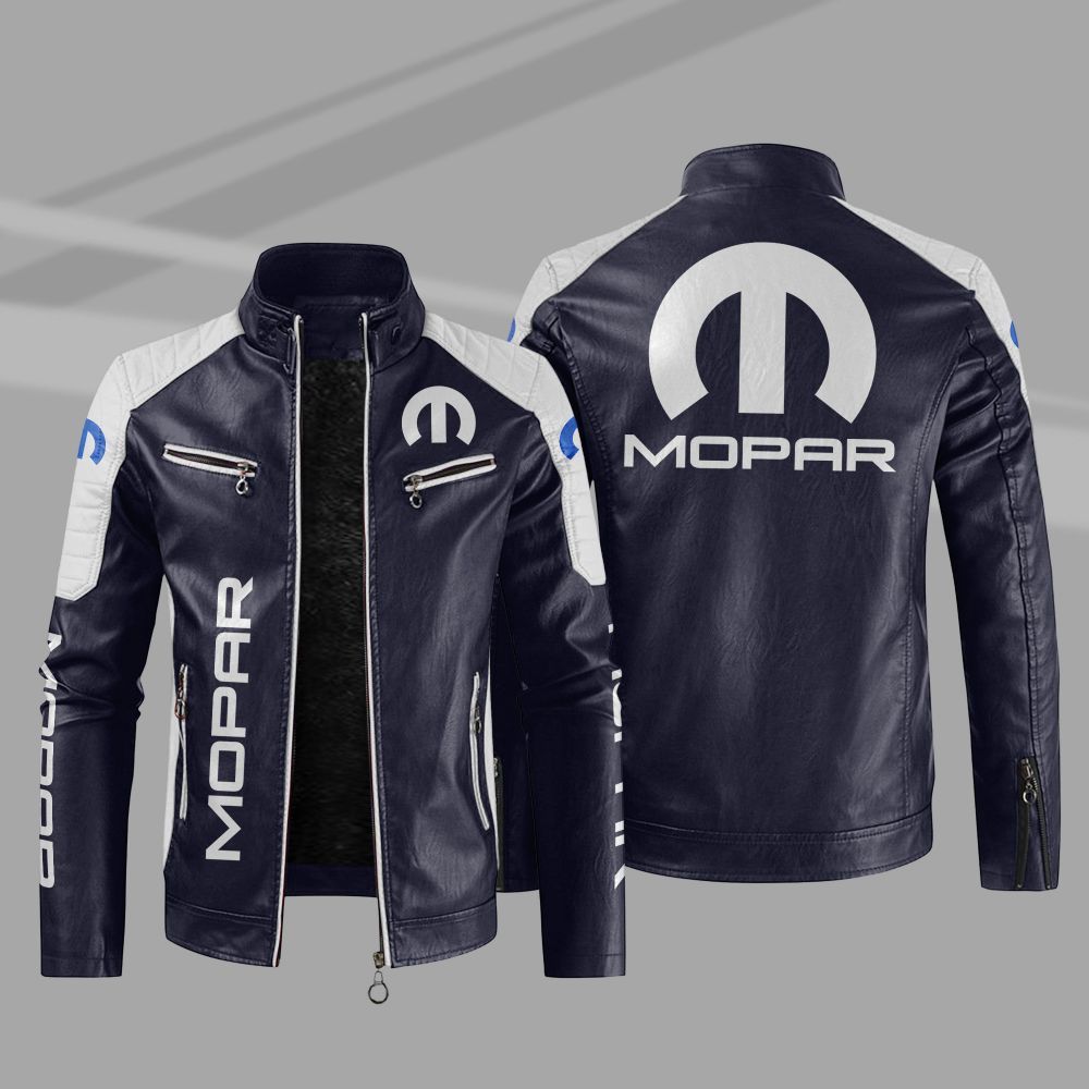Mopar Car Motor Block Leather Jacket 3 Mopar Car Motor Block Leather Jacket 1 2