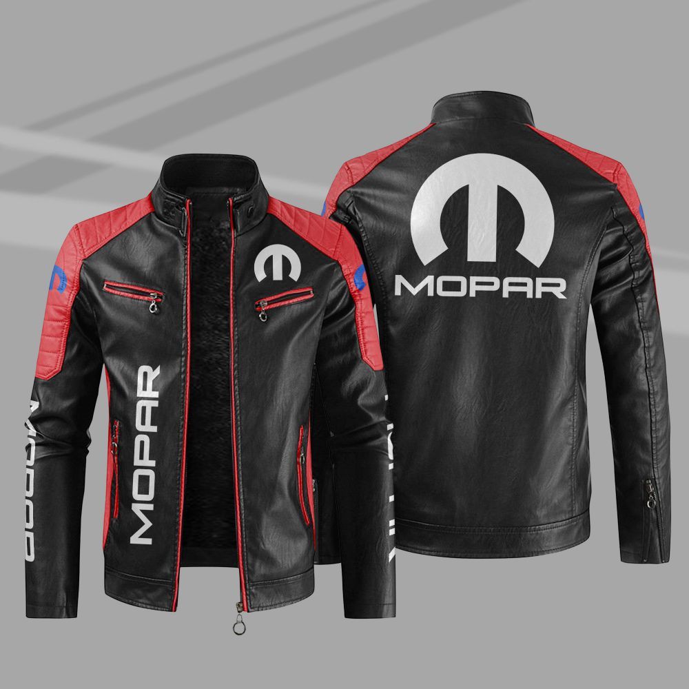 Mopar Car Motor Block Leather Jacket 4 Mopar Car Motor Block Leather Jacket 1 2 3