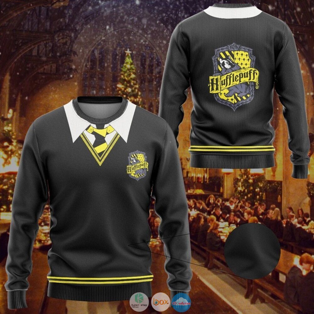 Harry Potter Hufflepuff-House Ugly Christmas Sweater 7 Movie Harry Potter Hufflepuff House Christmas Sweater