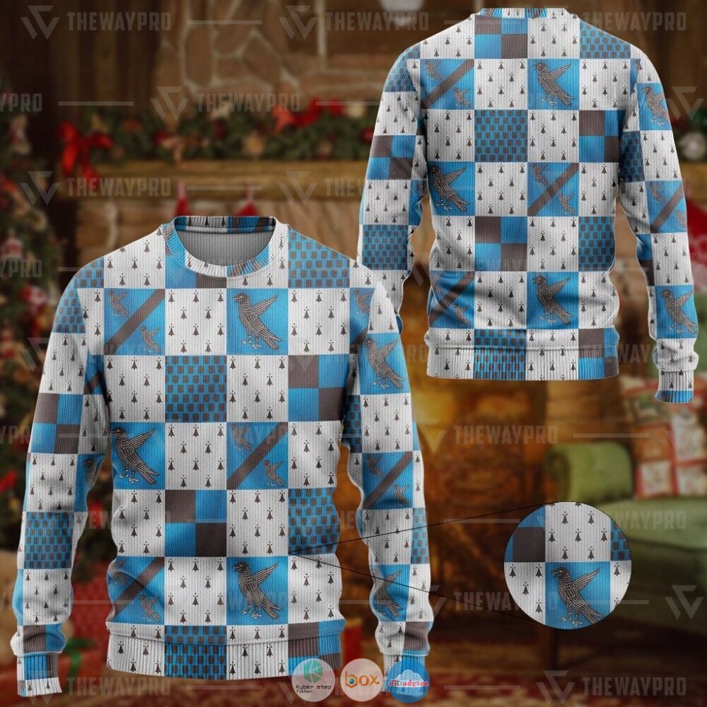 Harry Potter Ravenclaw-House Pattern Ugly Christmas Sweater 1 Movie Harry Potter Ravenclaw House Pattern Christmas Sweater