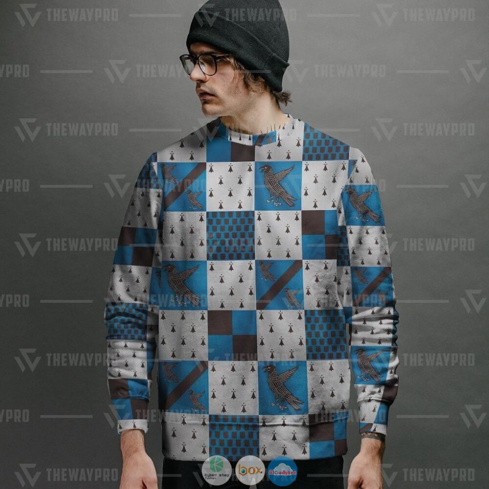 Harry Potter Ravenclaw-House Pattern Ugly Christmas Sweater 2 Movie Harry Potter Ravenclaw House Pattern Christmas Sweater 1