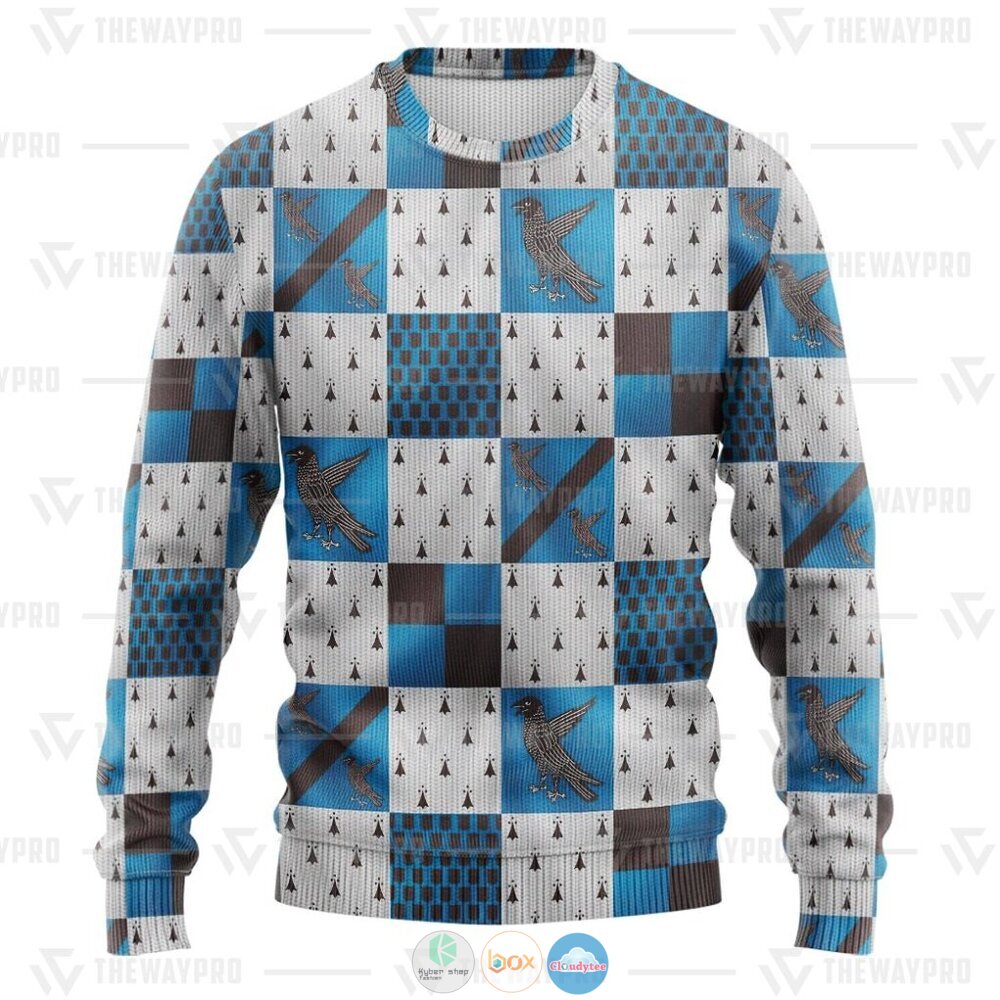 Harry Potter Ravenclaw-House Pattern Ugly Christmas Sweater 3 Movie Harry Potter Ravenclaw House Pattern Christmas Sweater 1 2