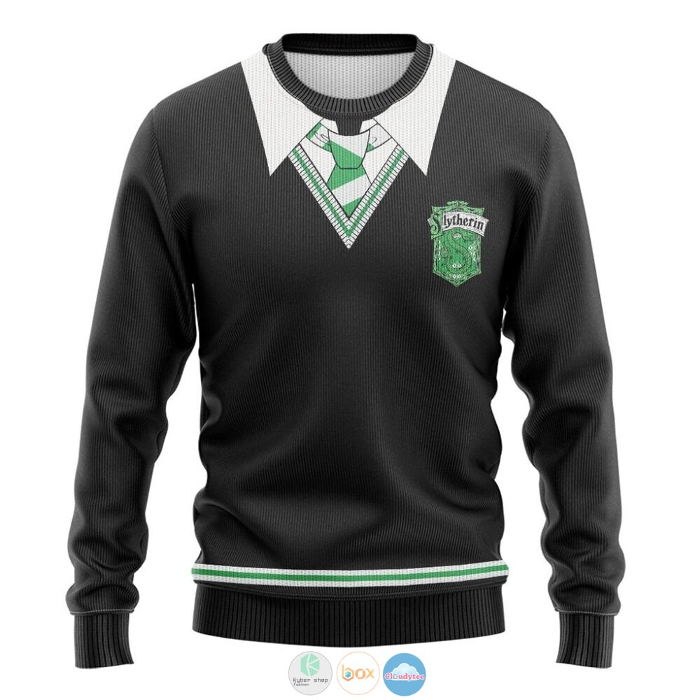 Harry Potter Slytherin-House Ugly Christmas Sweater 3 Movie Harry Potter Slytherin House Christmas Sweater 1 2
