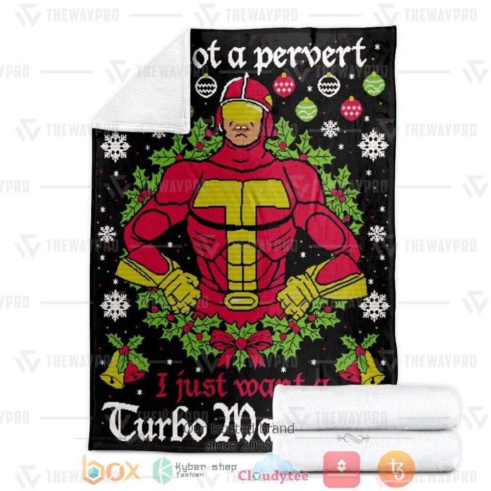 HOT Movie JATW Turbo Man Christmas Ugly Pattern Soft Blanket 3 Movie JATW Turbo Man Christmas Ugly Pattern Custom Soft Blanket 1 2