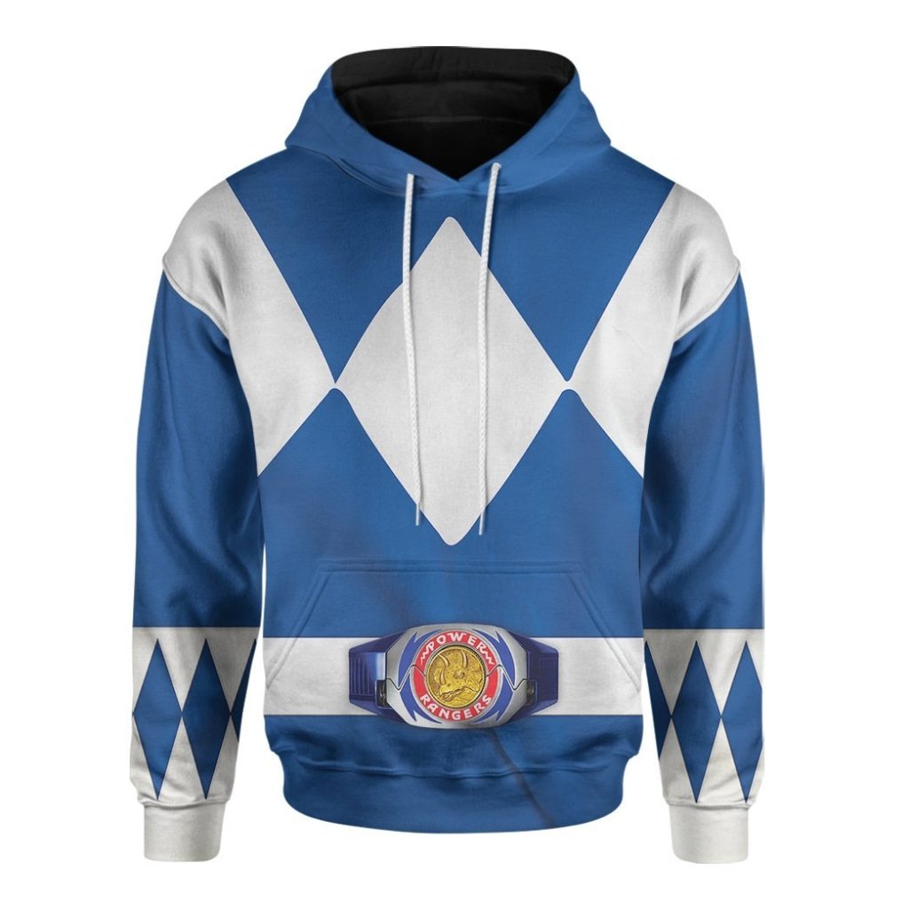 Movie Mighty Morphin Blue Power Rangers 3D All Over Printed Hoodie