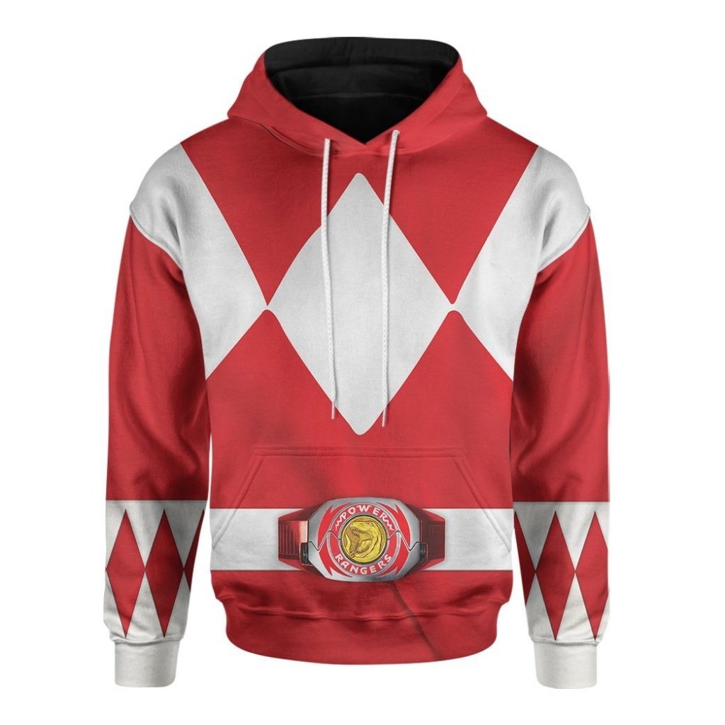 BEST Movie Mighty Morphin Red Power Rangers Custom 3D Printed Hoodie 8 Movie Mighty Morphin Red Power Rangers 3D All Over Printed Hoodie