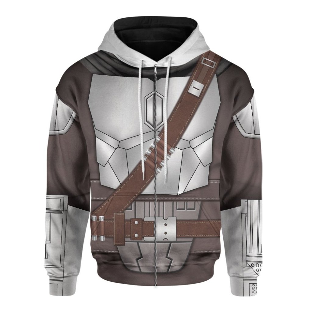 NEW Movie SW The Mandalorian Beskar 3D Printed Hoodie 2 Movie SW The Mandalorian Beskar 3D All Over Printed Hoodie 1