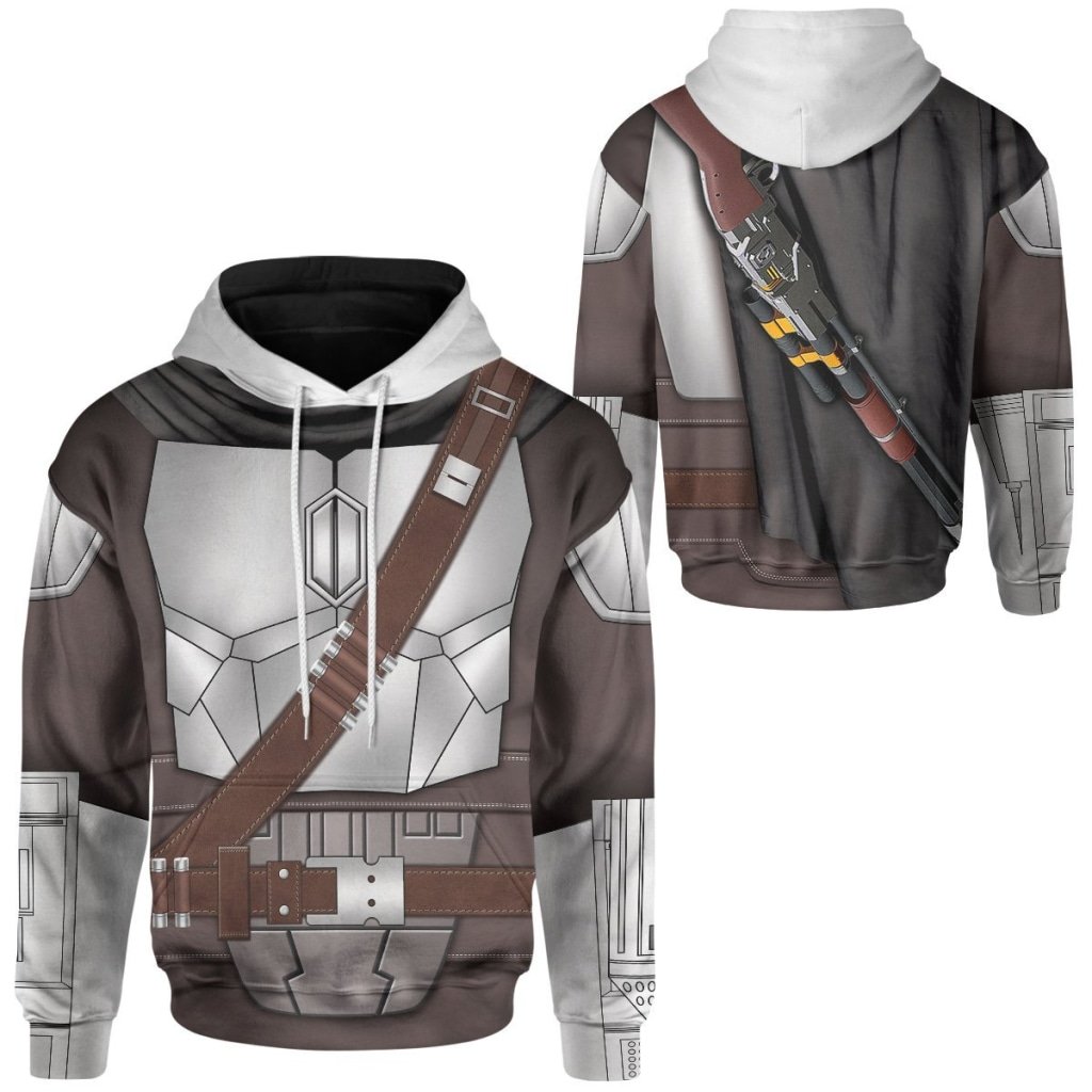 NEW Movie SW The Mandalorian Beskar 3D Printed Hoodie 4 Movie SW The Mandalorian Beskar 3D All Over Printed Hoodie 1 2 3
