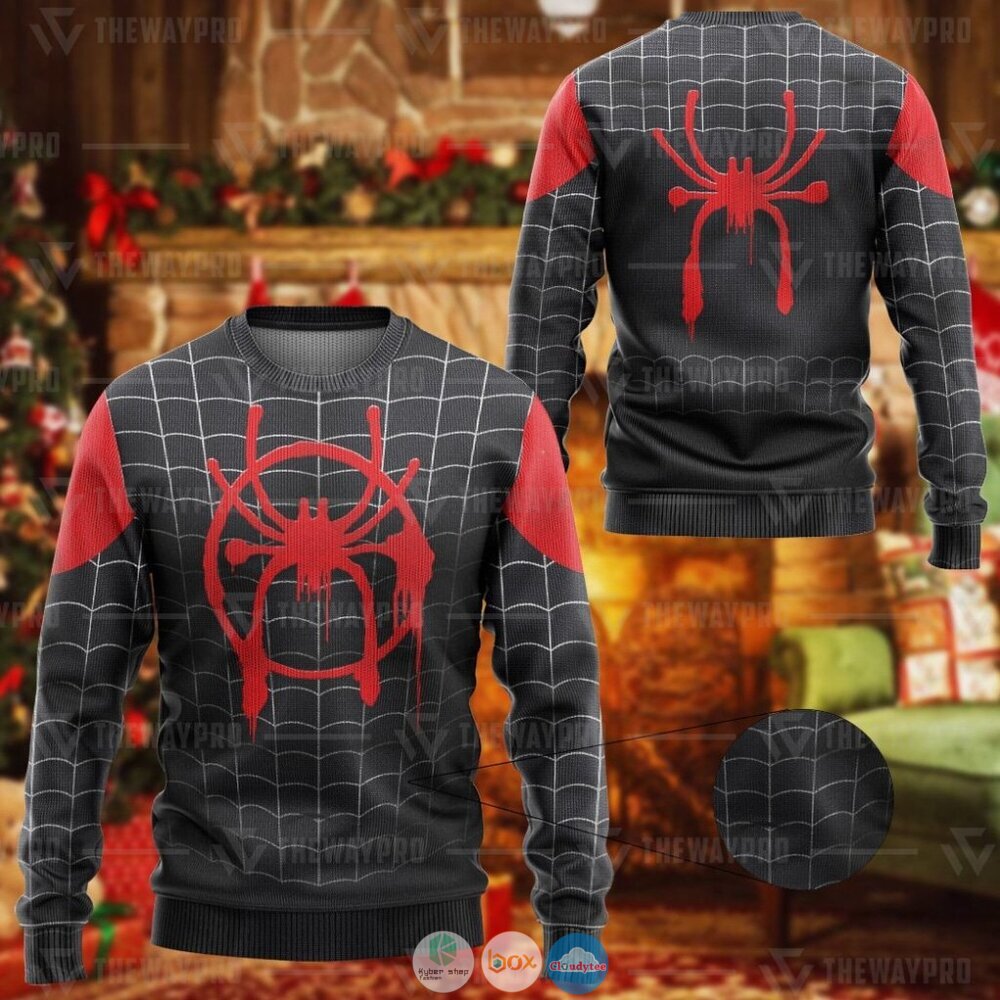 Movie Superhero Into The Spider Verse Miles Suit Christmas Sweater