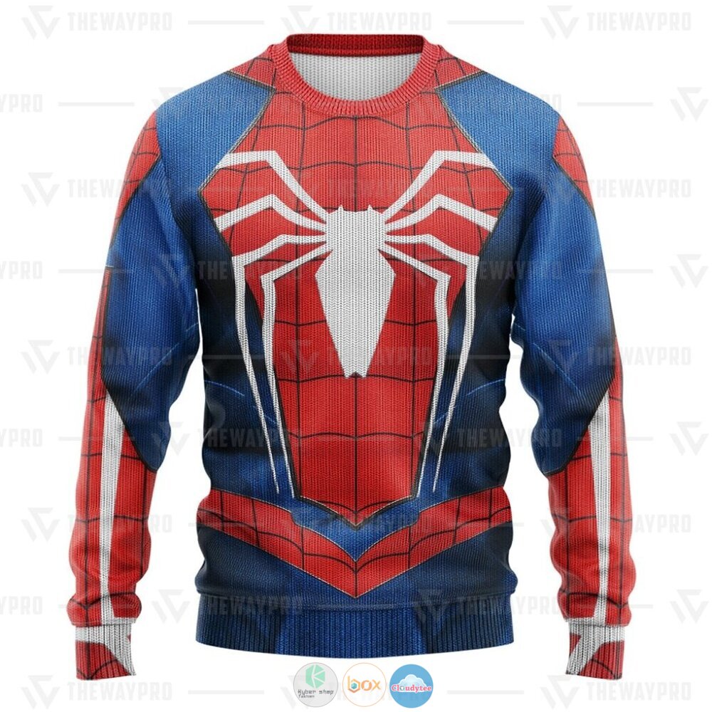 Superhero Spider Man Game Suit Ugly Christmas Sweater 4 Movie Superhero MSM Game Suit Christmas Sweater 1 2 3