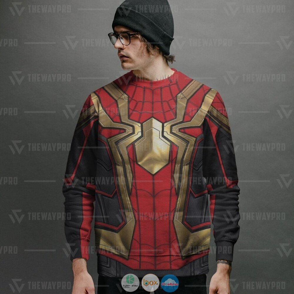 Superhero Spider Man Integrated Suit Ugly Christmas Sweater 2 Movie Superhero SM NWH Integrated Suit Christmas Sweater 1