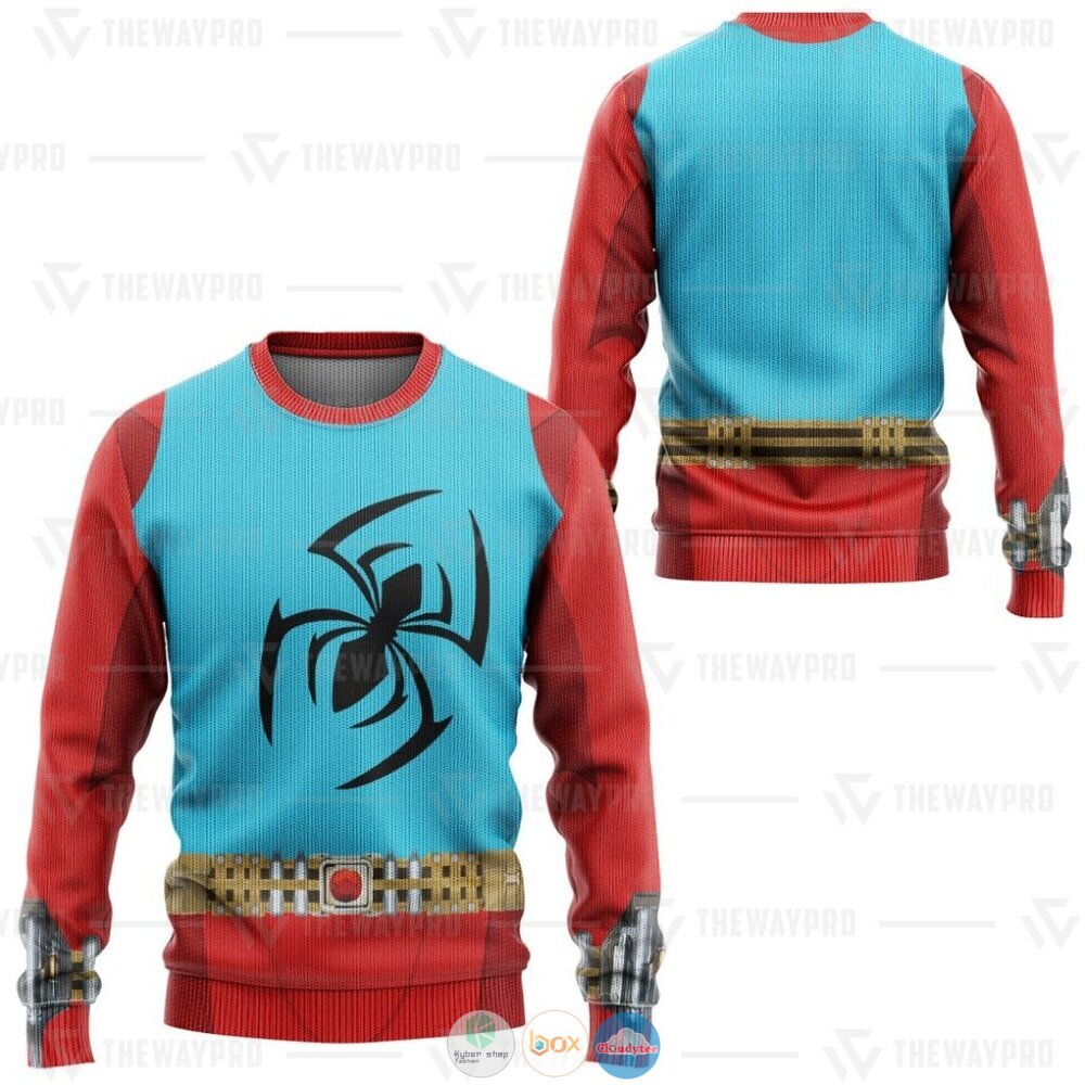Superhero Scarlet Spider Ugly Christmas Sweater 3 Movie Superhero Scarlet Spider Christmas Sweater 1 2