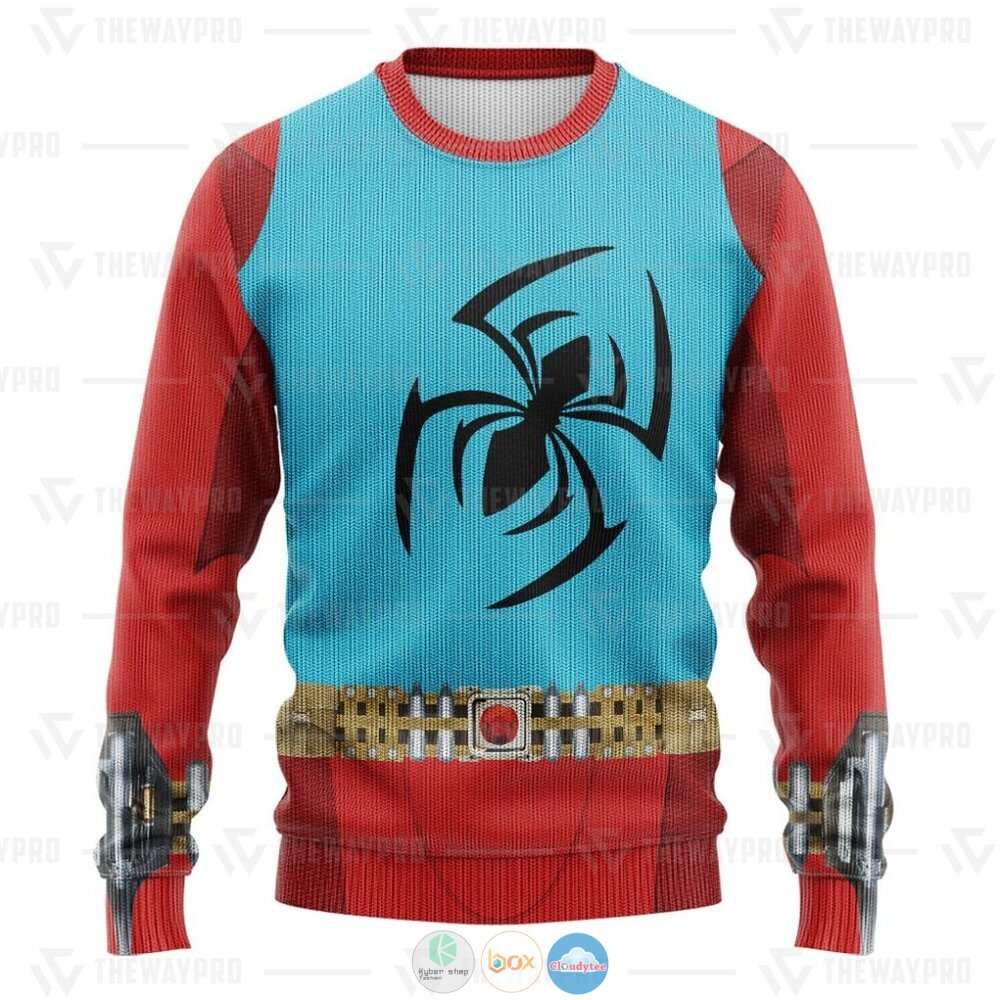 Superhero Scarlet Spider Ugly Christmas Sweater 4 Movie Superhero Scarlet Spider Christmas Sweater 1 2 3