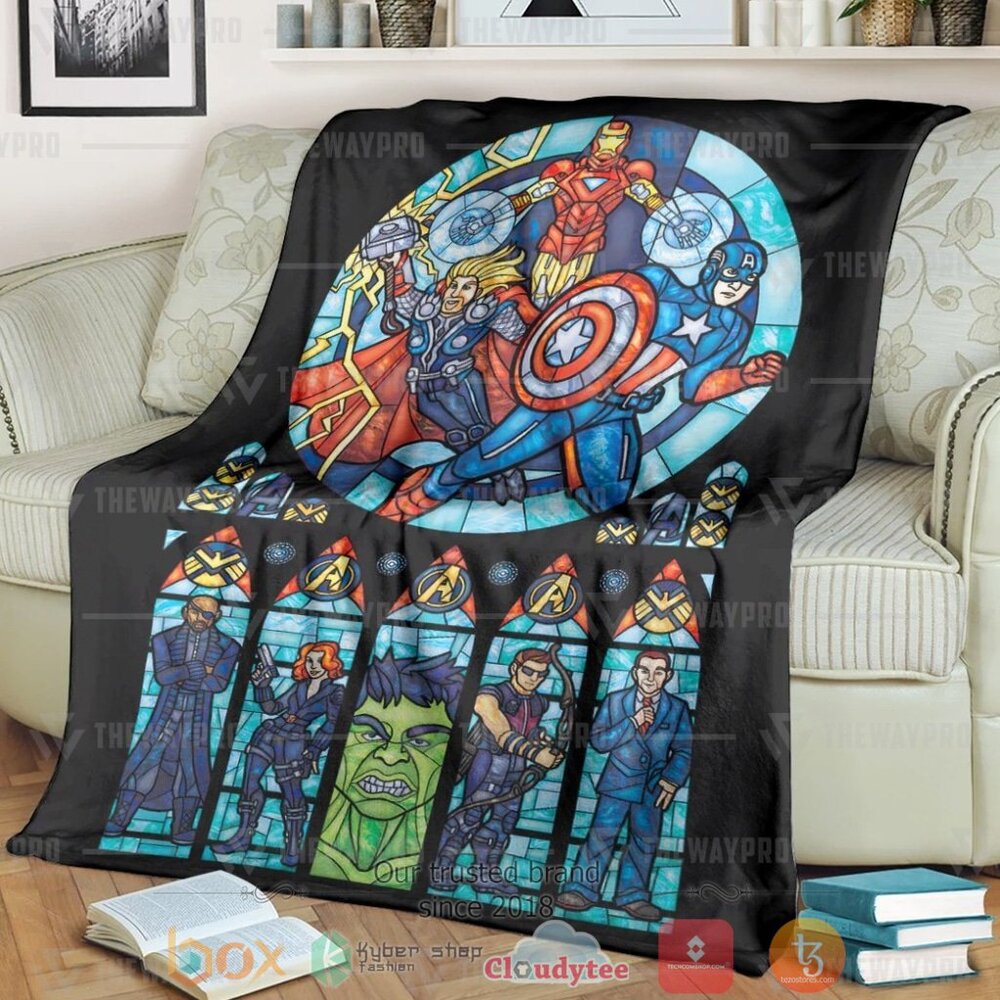 BEST Marvel Superheroes Stained Glass Soft Blanket 7 Movie Superheroes Stained Glass Custom Soft Blanket