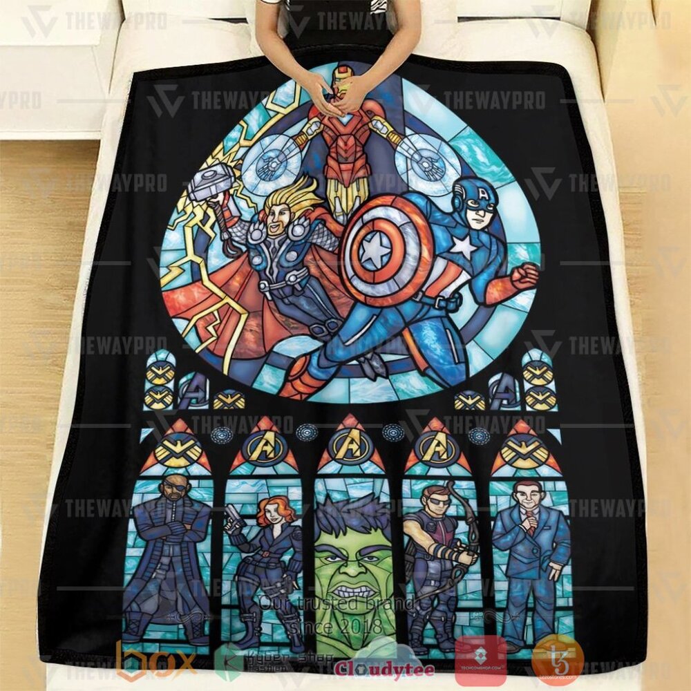 BEST Marvel Superheroes Stained Glass Soft Blanket 2 Movie Superheroes Stained Glass Custom Soft Blanket 1