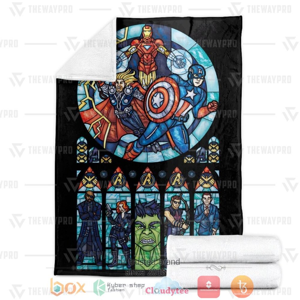 BEST Marvel Superheroes Stained Glass Soft Blanket 3 Movie Superheroes Stained Glass Custom Soft Blanket 1 2