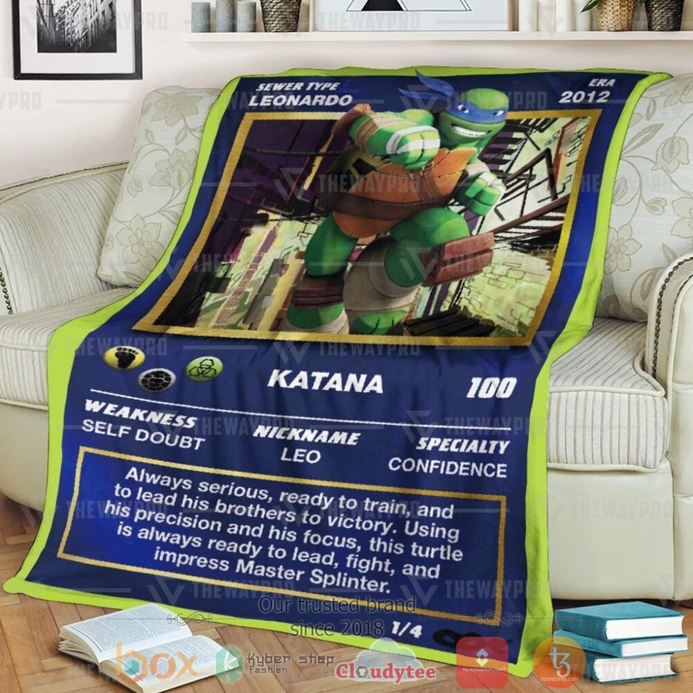 NEW Movie TMNT Leonardo Card Soft Blanket 1 Movie TMNT Leonardo Card Custom Soft Blanket