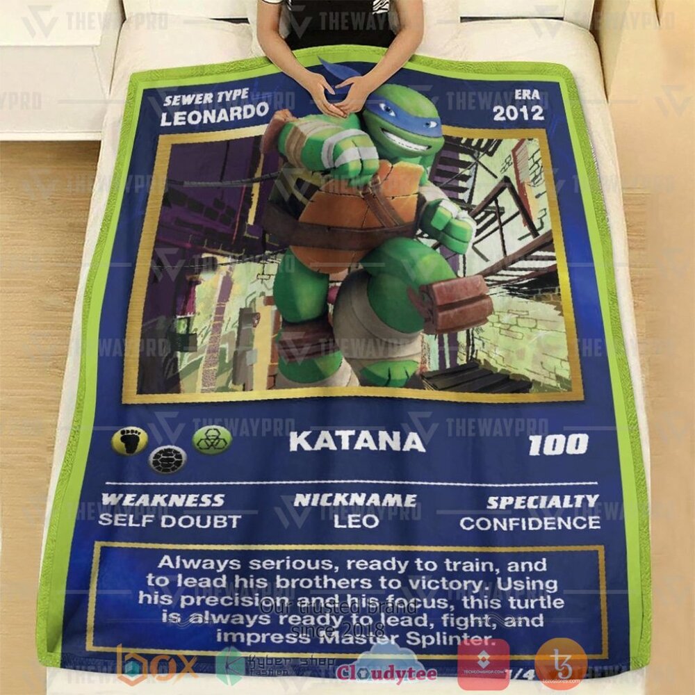 NEW Movie TMNT Leonardo Card Soft Blanket 2 Movie TMNT Leonardo Card Custom Soft Blanket 1