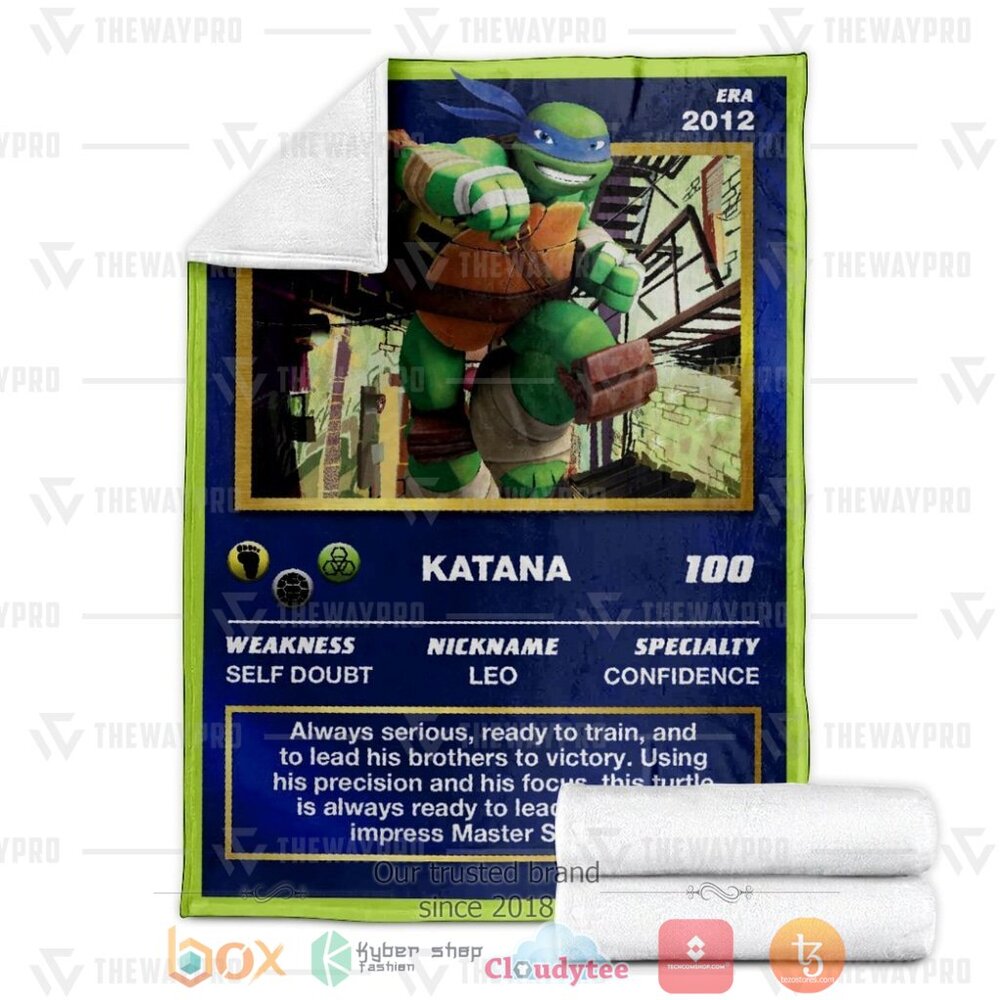 NEW Movie TMNT Leonardo Card Soft Blanket 3 Movie TMNT Leonardo Card Custom Soft Blanket 1 2