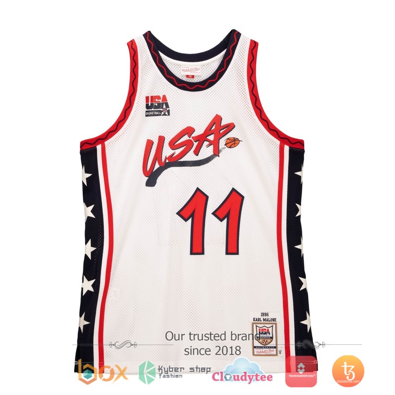 NBA Karl Malone Team USA Mens 1996-97 Basketball Jersey 7 NBA Karl Malone Team USA Mens 1996 97 Baseketball Jersey