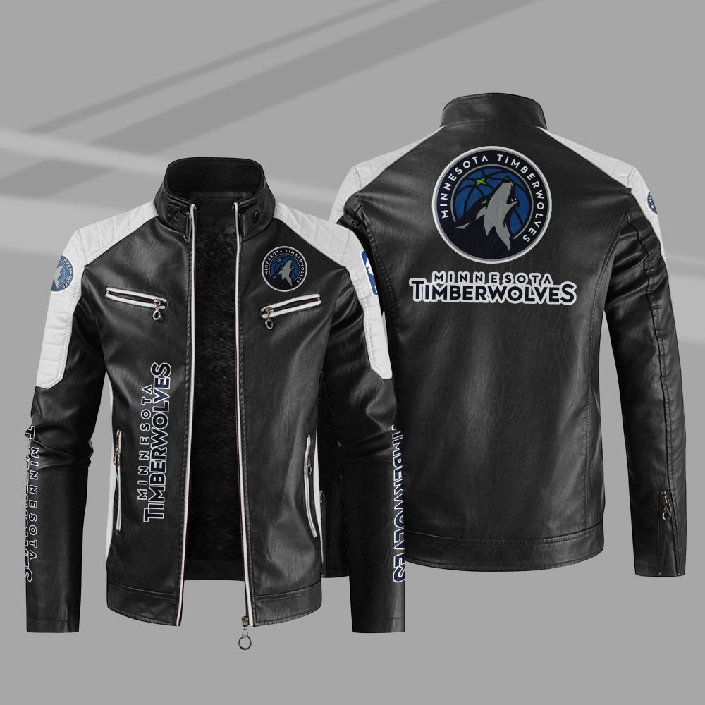NBA Minnesota Timberwolves Block Leather Jacket