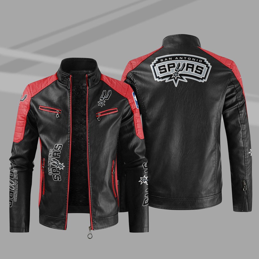NBA San Antonio Spurs Block Leather Jacket 4 NBA San Antonio Spurs Block Leather Jacket 1 2 3