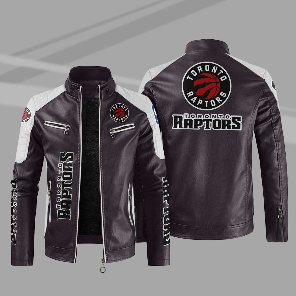 NBA Toronto Raptors Block Leather Jacket 5 NBA Toronto Raptors Block Leather Jacket 1 2 3 4