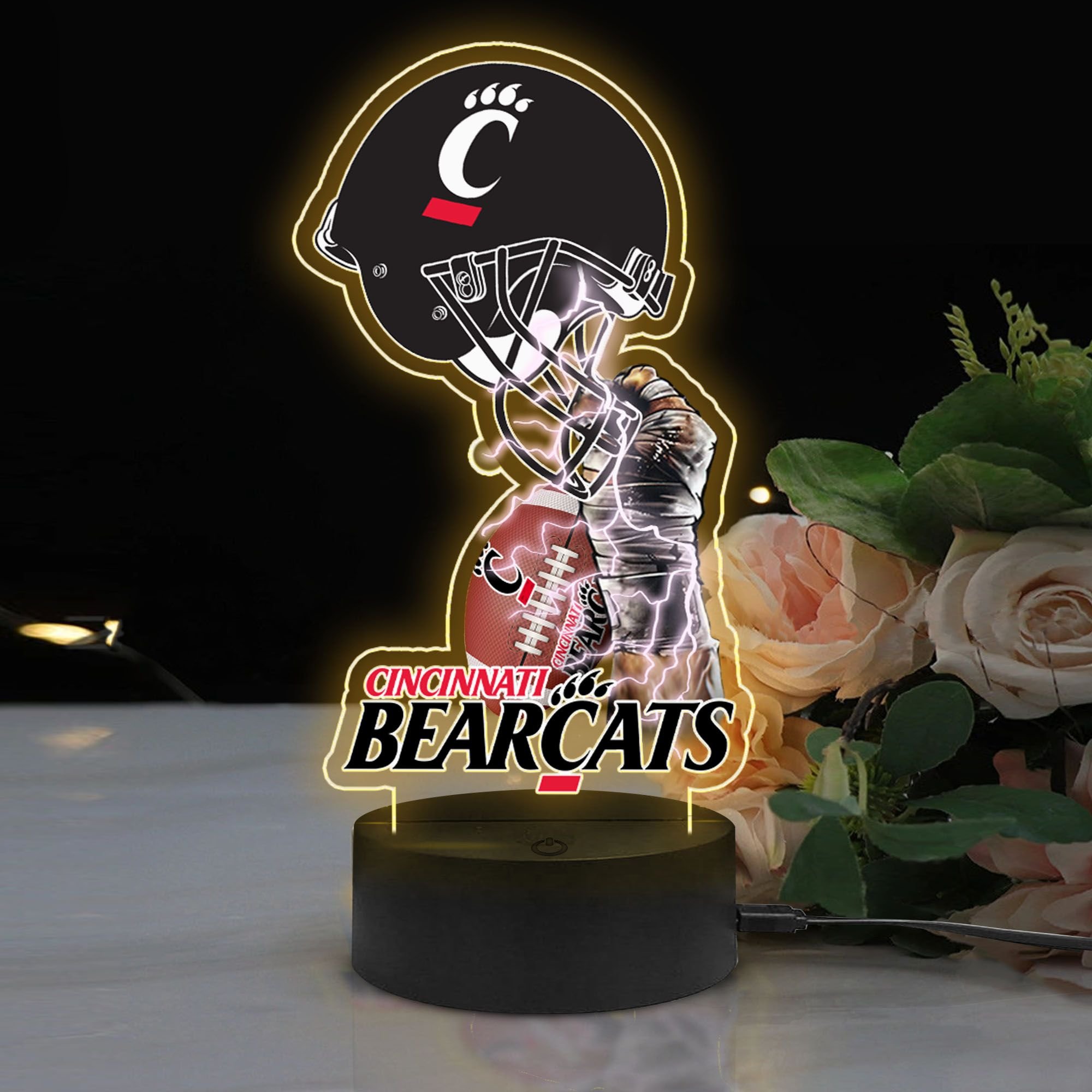NCAA Cincinnati Bearcats Led Lamp 3 NCAA Cincinnati Bearcats Led Lamp 1 2