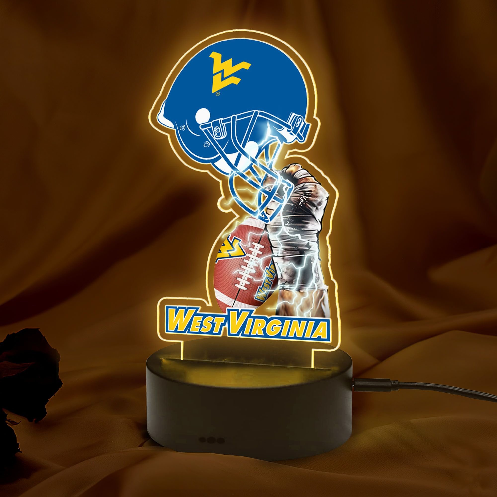 NCAA West Virginia Mountaineers Led Lamp 1