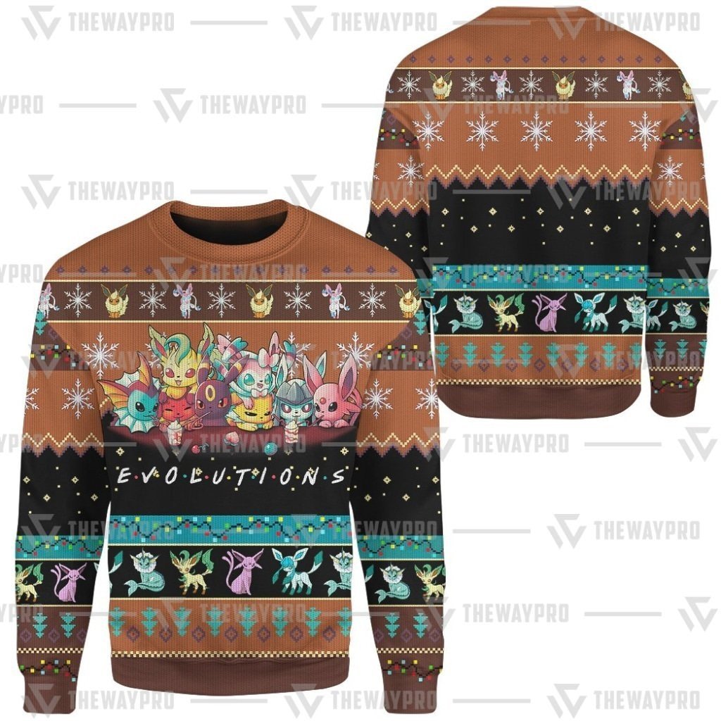 NEW Anime Pocket Monsters Evolutions Merry Christmas Sweater 4 NEW Anime Pocket Monsters Evolutions Merry Christmas Sweater 1 2 3