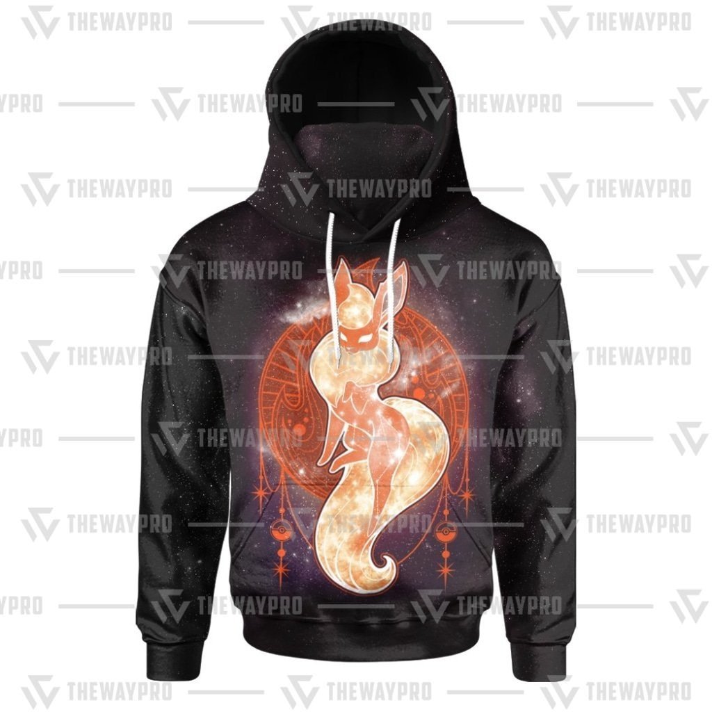 NEW Anime Pocket Monsters Flareon Starry Snood 3D Hoodie 1 2 3 4