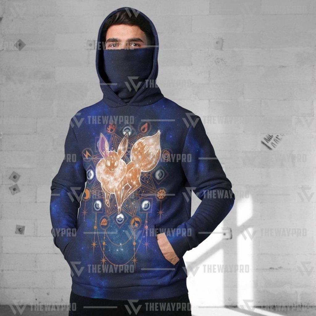 NEW Anime Pocket Monsters Galaxy Eevee Snood 3D Hoodie