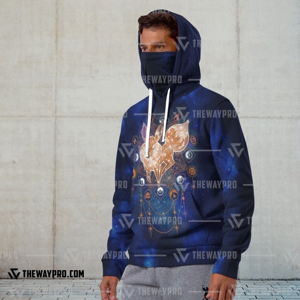 NEW Anime Pocket Monsters Galaxy Eevee Snood 3D Hoodie 2 NEW Anime Pocket Monsters Galaxy Eevee Snood 3D Hoodie 1