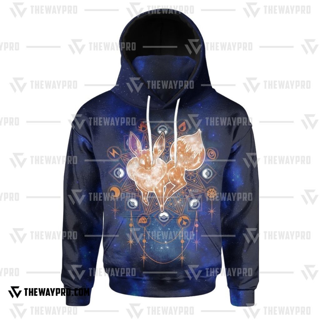 NEW Anime Pocket Monsters Galaxy Eevee Snood 3D Hoodie 5 NEW Anime Pocket Monsters Galaxy Eevee Snood 3D Hoodie 1 2 3 4
