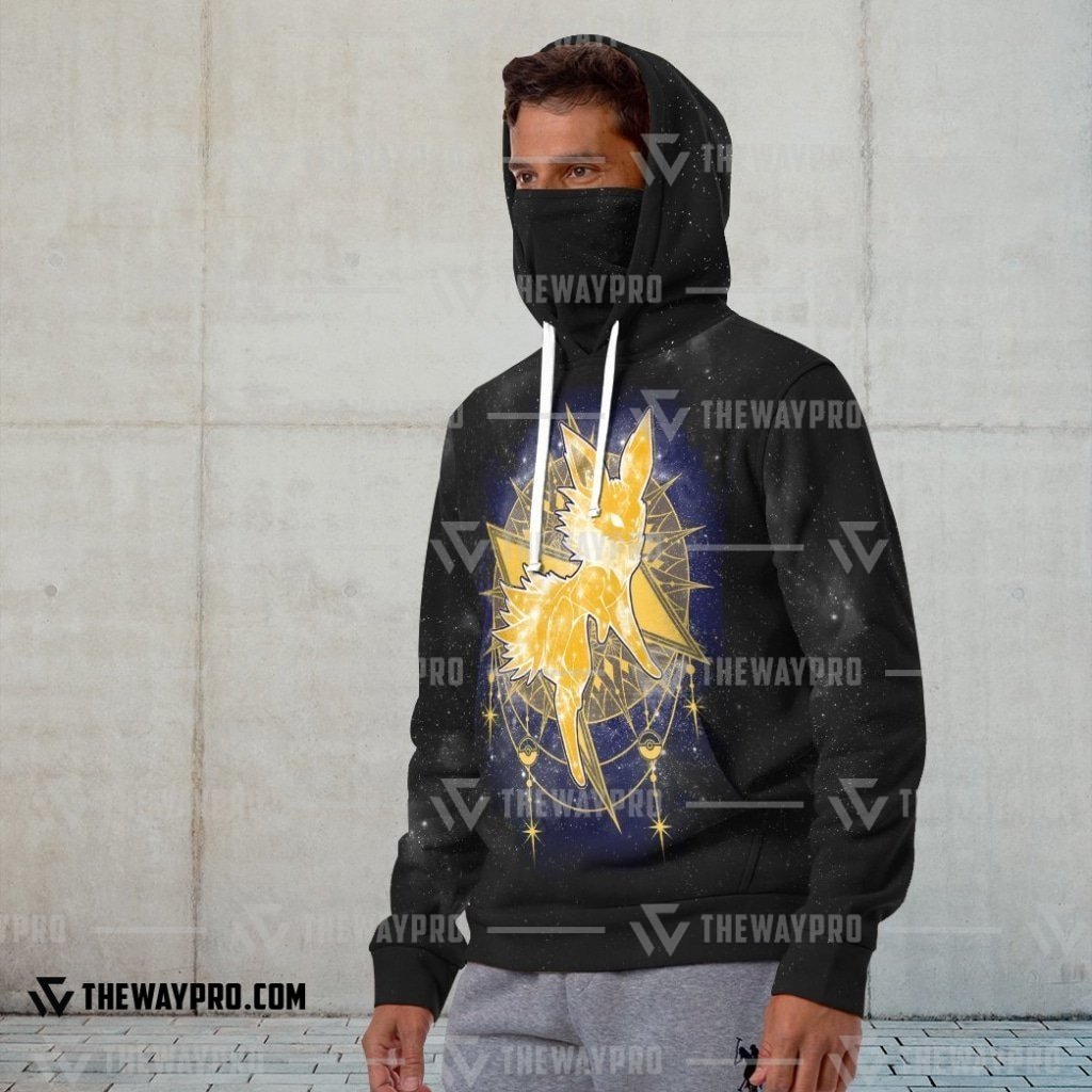 NEW Anime Pocket Monsters Jolteon Starry Snood 3D Hoodie 2 NEW Anime Pocket Monsters Jolteon Starry Snood 3D Hoodie 1