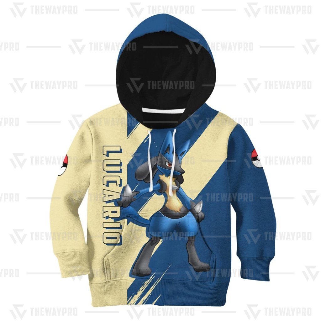 NEW Anime Pocket Monsters Lucario Kid Hoodie