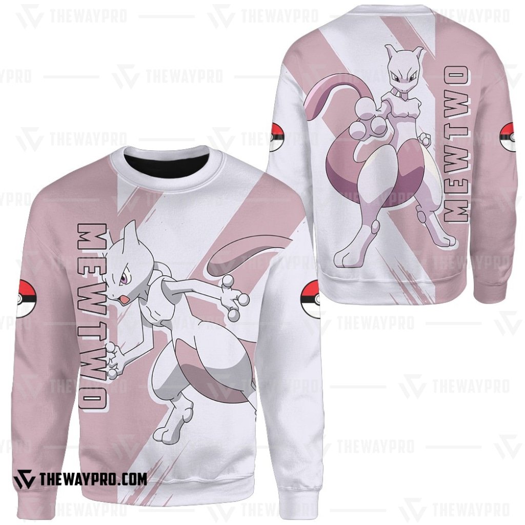 NEW Anime Pocket Monsters Mewtwo Merry Christmas Sweater 2 NEW Anime Pocket Monsters Mewtwo Merry Christmas Sweater 1