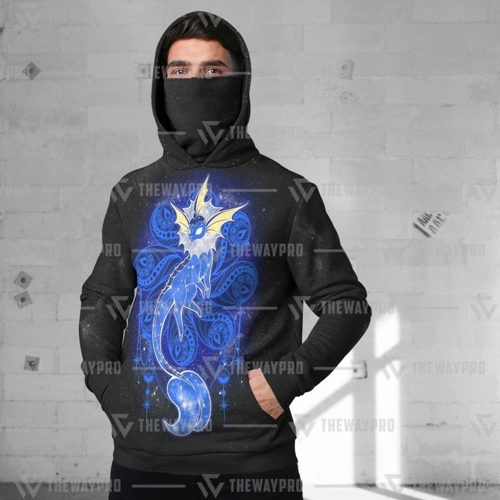 NEW Anime Pocket Monsters Vaporeon Starry Snood 3D Hoodie