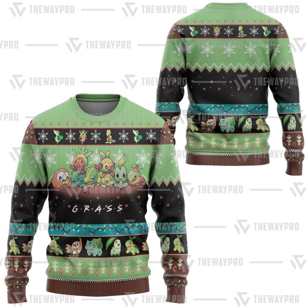 NEW Pokemon Anime Grass Christmas Sweater 1