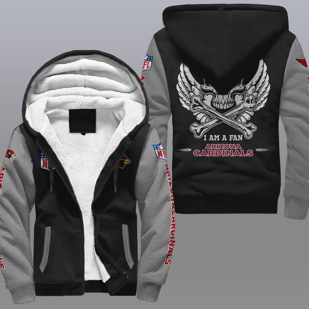 NFL Arizona Cardinals Wings Skull Fleece hoodie 2 NFL Arizona Cardinals Wings Skull Fleece hoodie 1