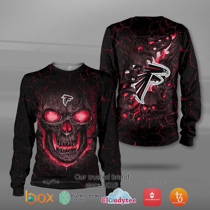 Atlanta Falcons NFL Fire Skull Lava jersey shirt, hoodie 3 NFL Atlanta Falcons Fire Skull Lava 3D shirt hoodie 1 2